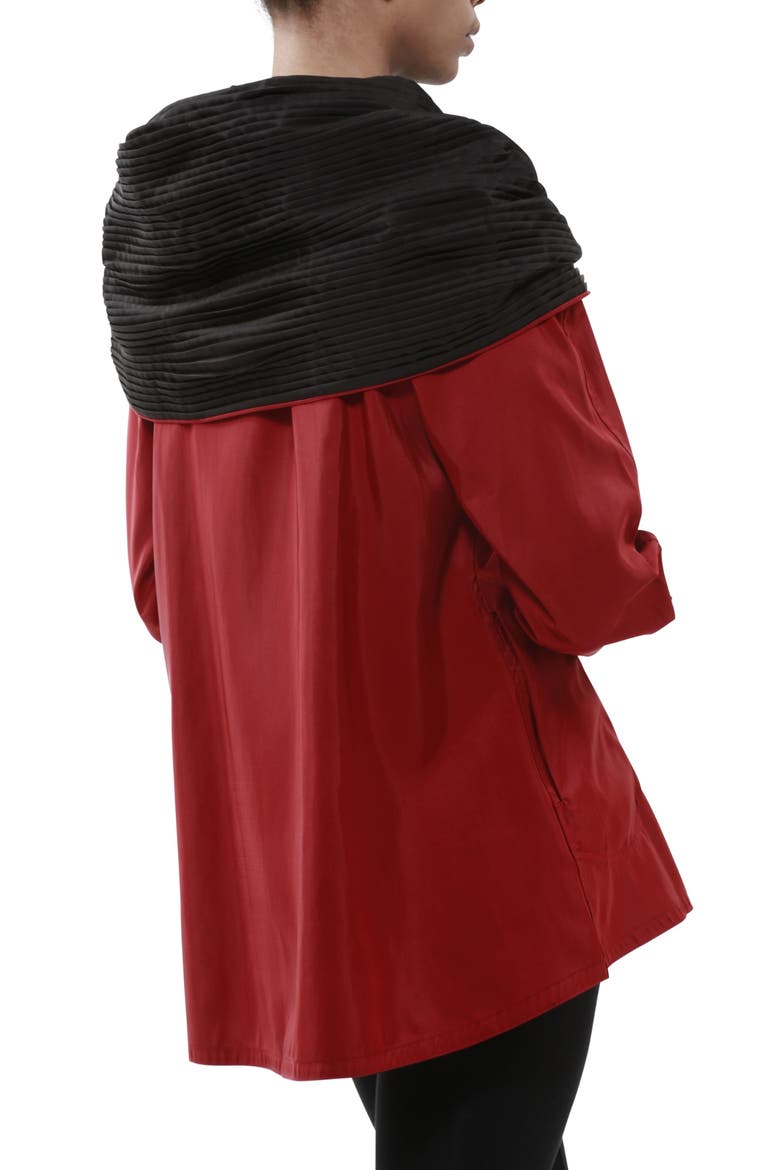 Mini Donatella Reversible Hooded Raincoat, Alternate, color, RED / BLACK