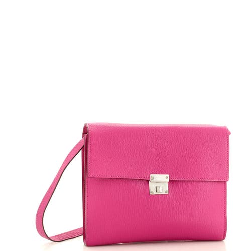 Pre-owned Hermes Hermes Clic Wallet On Strap Chevre Mysore 16 In Pink