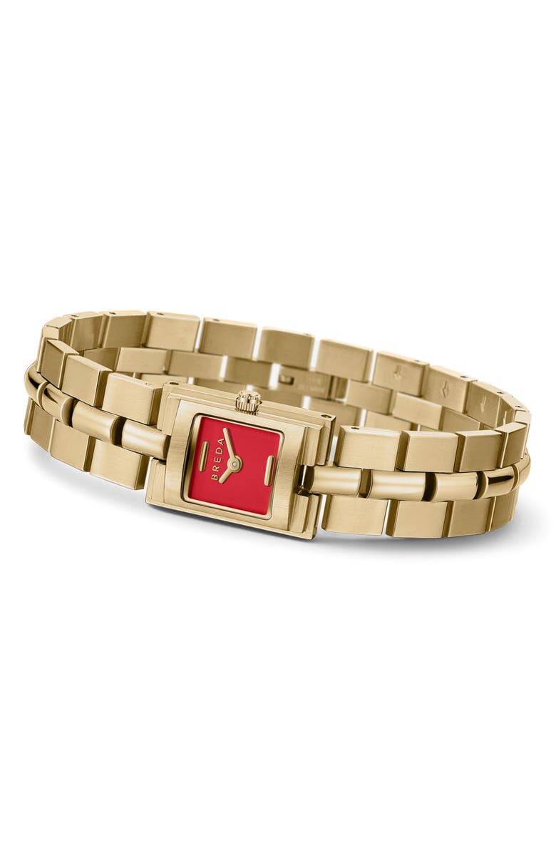 BREDA Relic Square Bracelet Watch, 16mm, Alternate, color, Gold