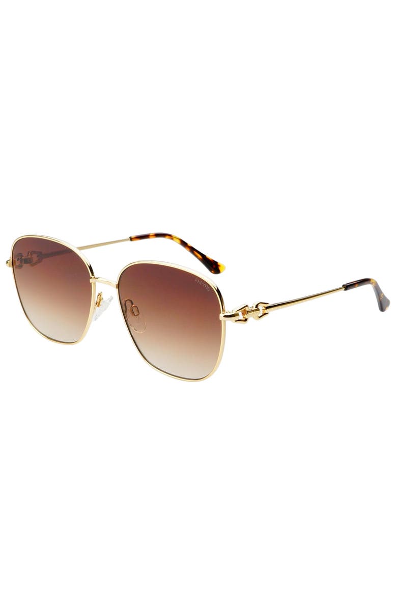 Lea Square Sunglasses, Alternate, color, Gold / Brown