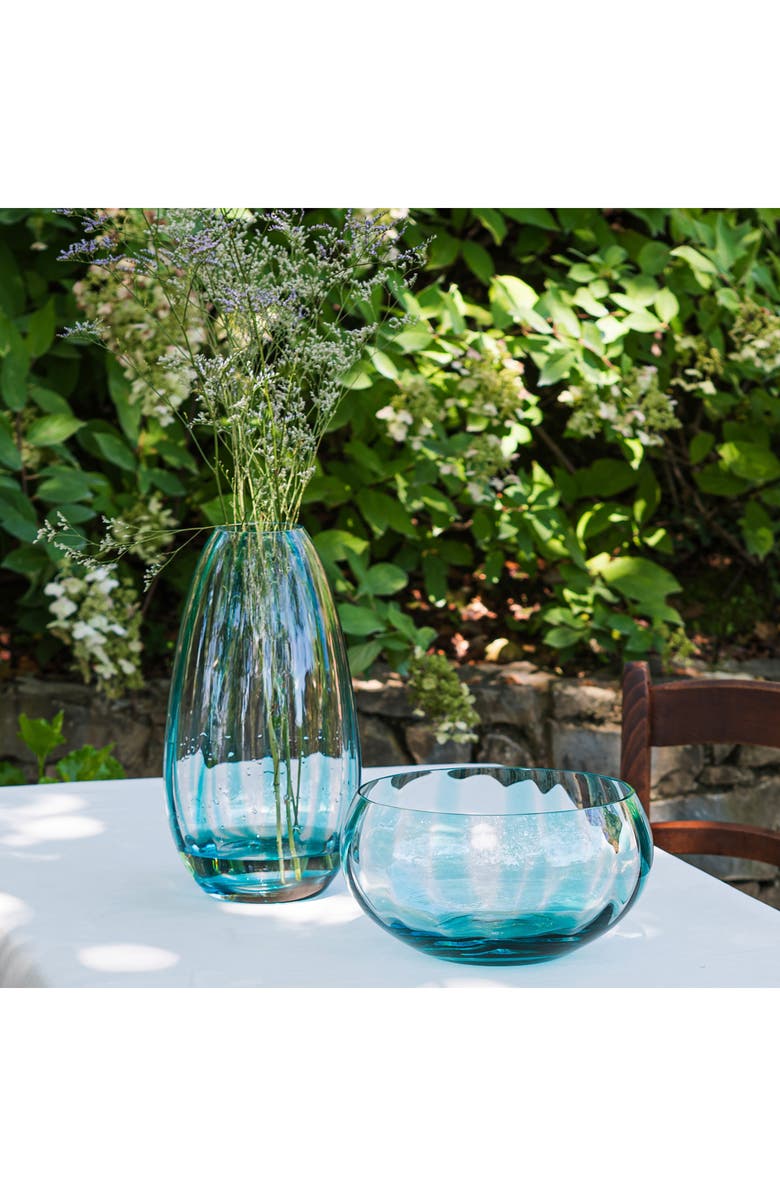 VIETRI Bolla Blue Glass Pleated Centerpiece Bowl, Alternate, color, Blue