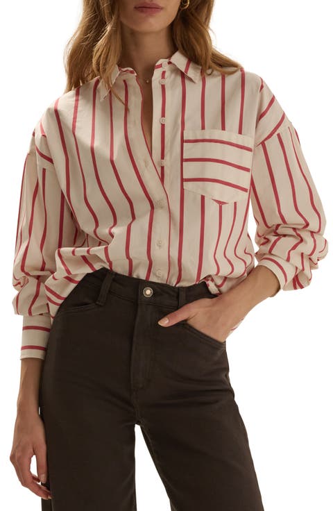 The Beau Stripe Cotton Poplin Button-Up Shirt