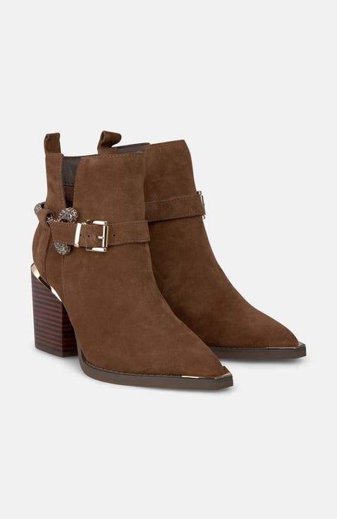 Ankle Boots Rhinestone Stirrup