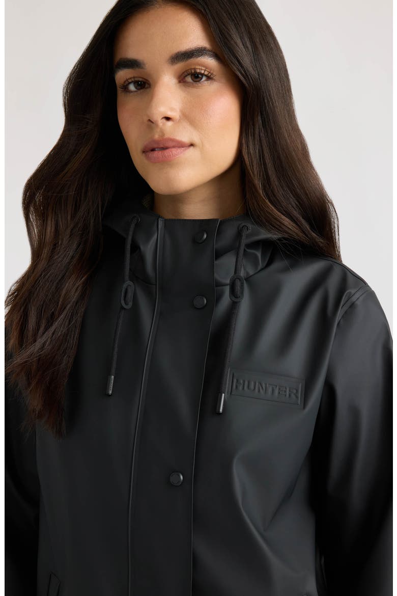 Dina Cropped Rubberized Rain Jacket, Alternate, color, BLACK
