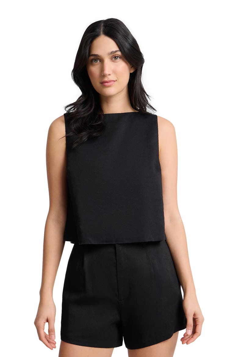 Boatneck Shell Top, Alternate, color, Black