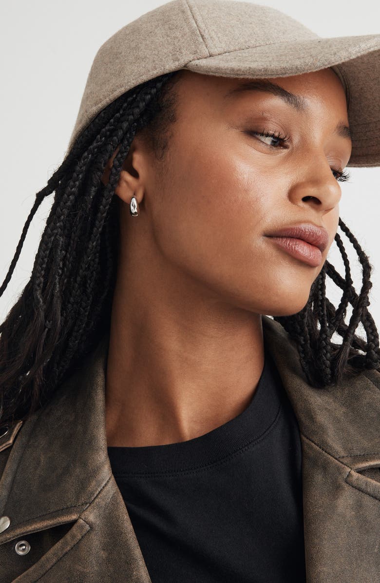 Madewell Large Puffy Hoop Earrings, Alternate, color,