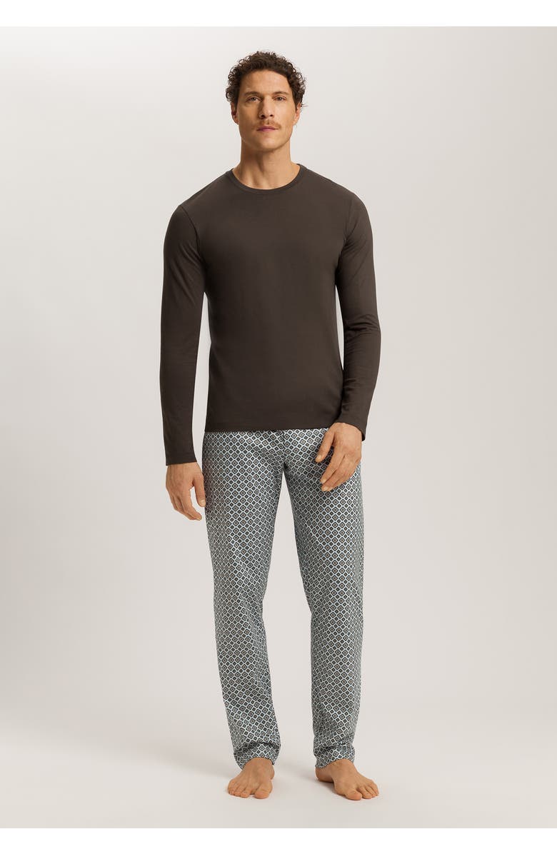 Hanro Night And Day Cotton Drawstring Pajama Pants, Alternate, color, Grey Gems Print