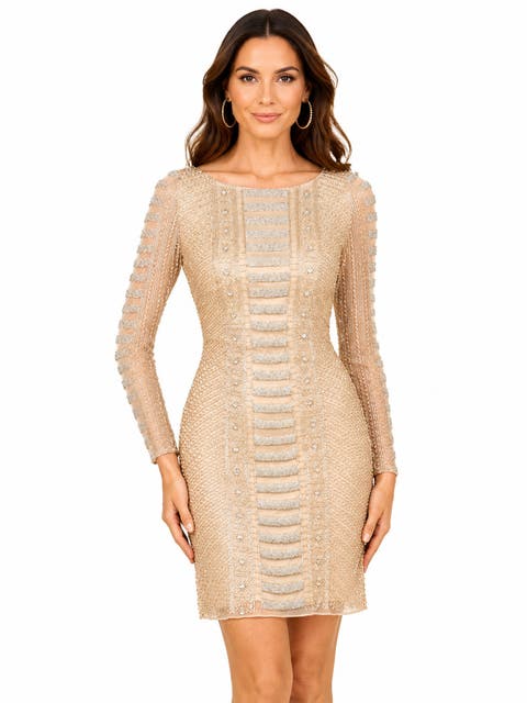 Beaded Faux-Wrap V-Neck Bridal Gown