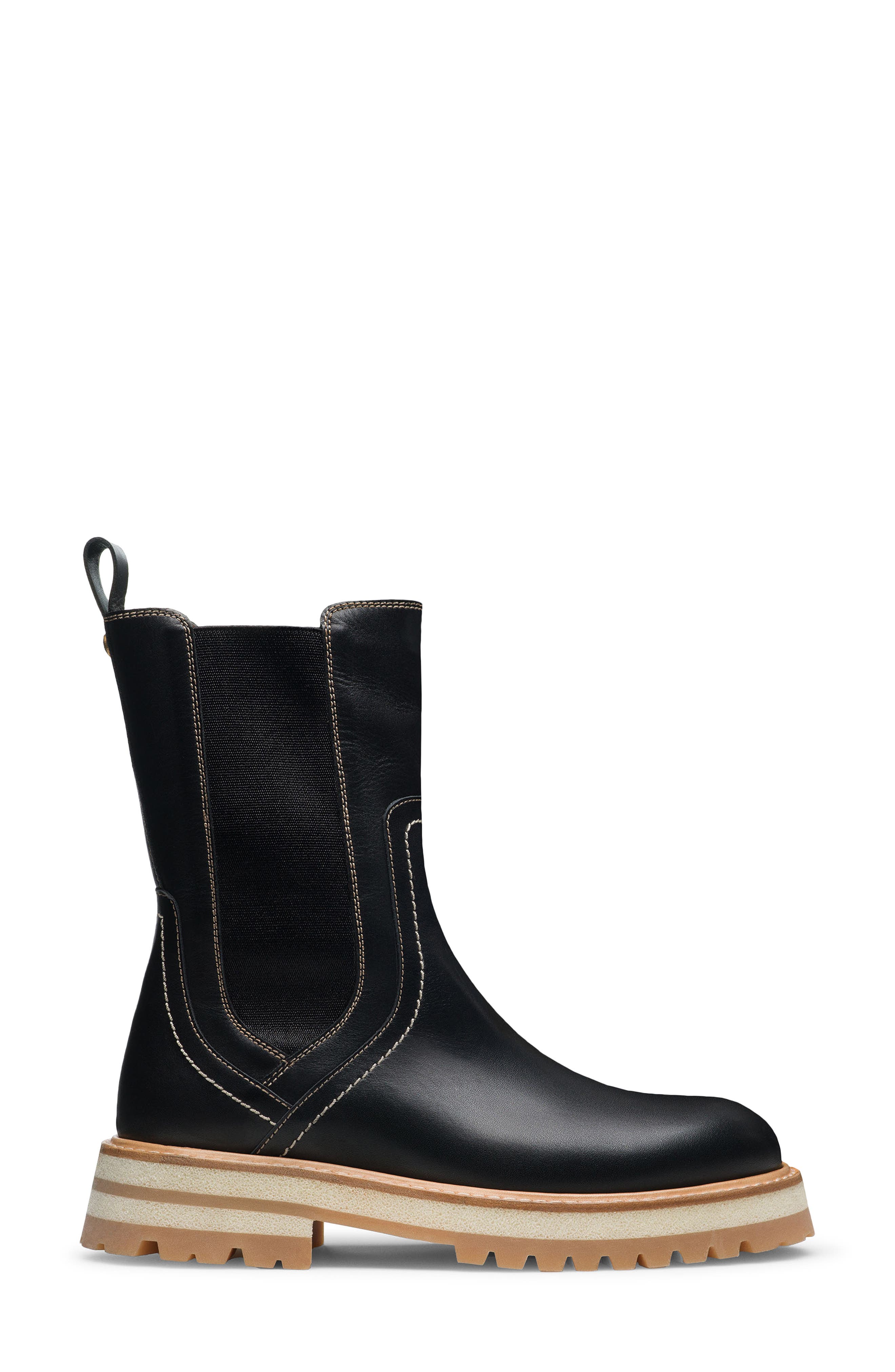 Magnanni Nova Lug Sole Chelsea Boot, Alternate, color, Black
