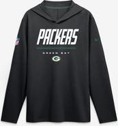 Nike Men's Nike Black Green Bay Packers Sideline Game On Lightweight Long Sleeve Hooded Dri-FIT Top