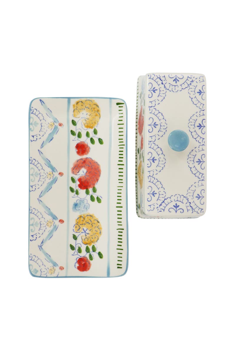 Gibson Elite Anaya 5 Piece Hand Painted Stoneware Table Accessory Set, Alternate, color, Multi