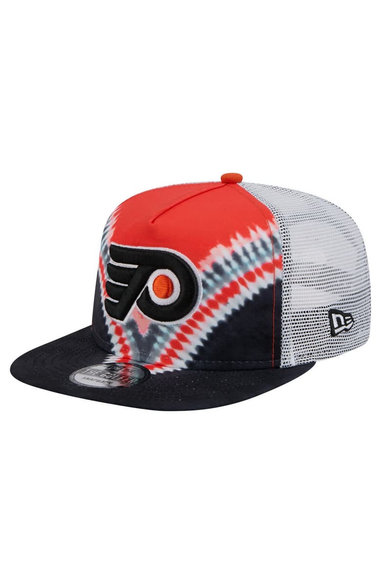 New Era Men's New Era  Black/Orange Philadelphia Flyers Throwback V-Dye Adjustable Golfer Hat, Main, color, Black