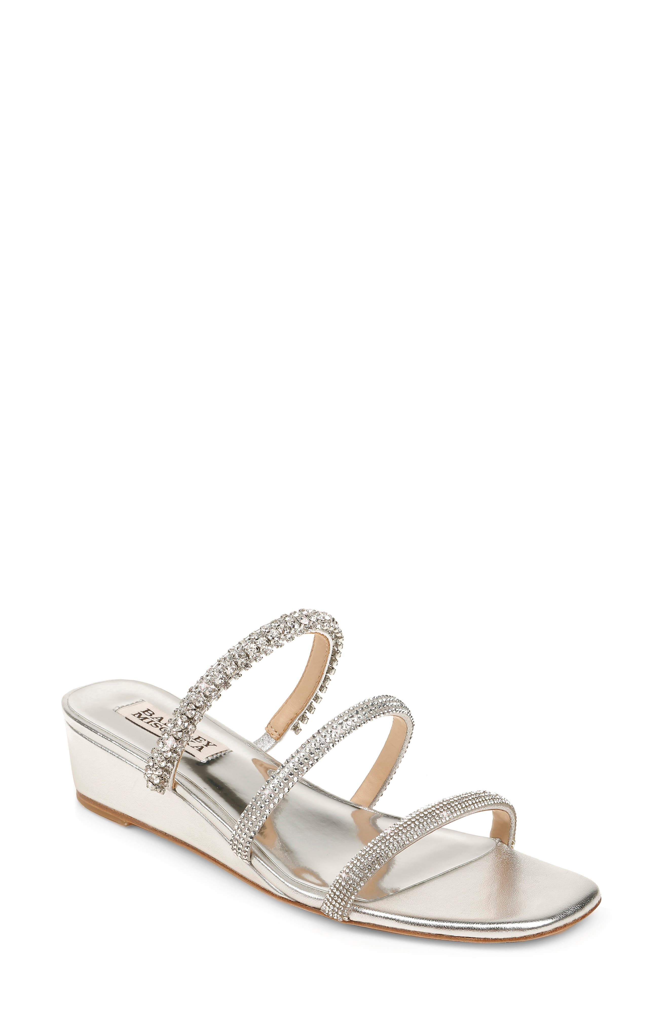 Badgley Mischka Collection Zofia Strappy Wedge Slide Sandal, Main, color, 