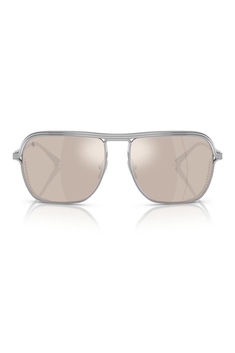 59mm Square Sunglasses, Main, color, SILVER / REAL WHITE GOLD