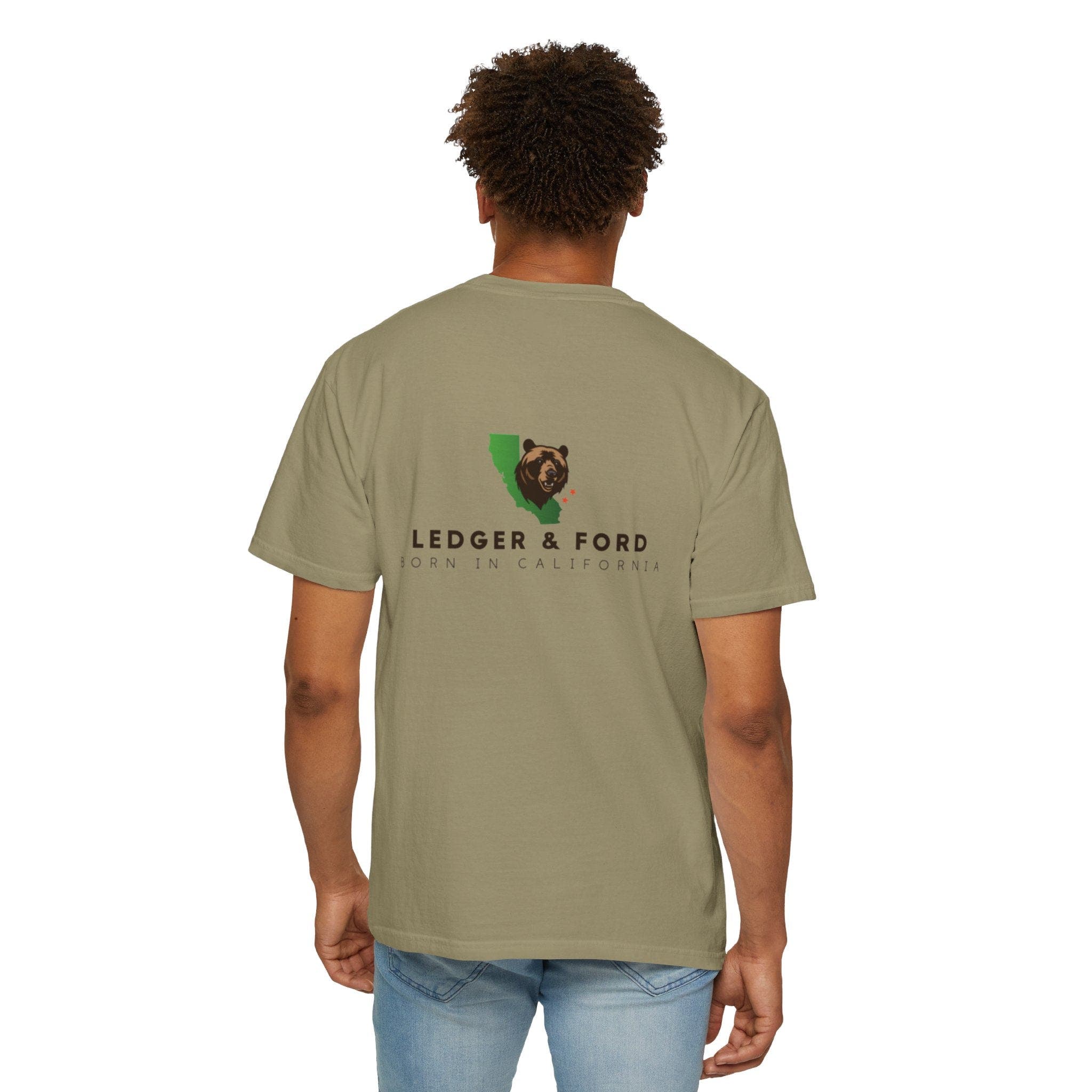 Ledger & Ford L&F Golden State Graphic Tee in Khaki 