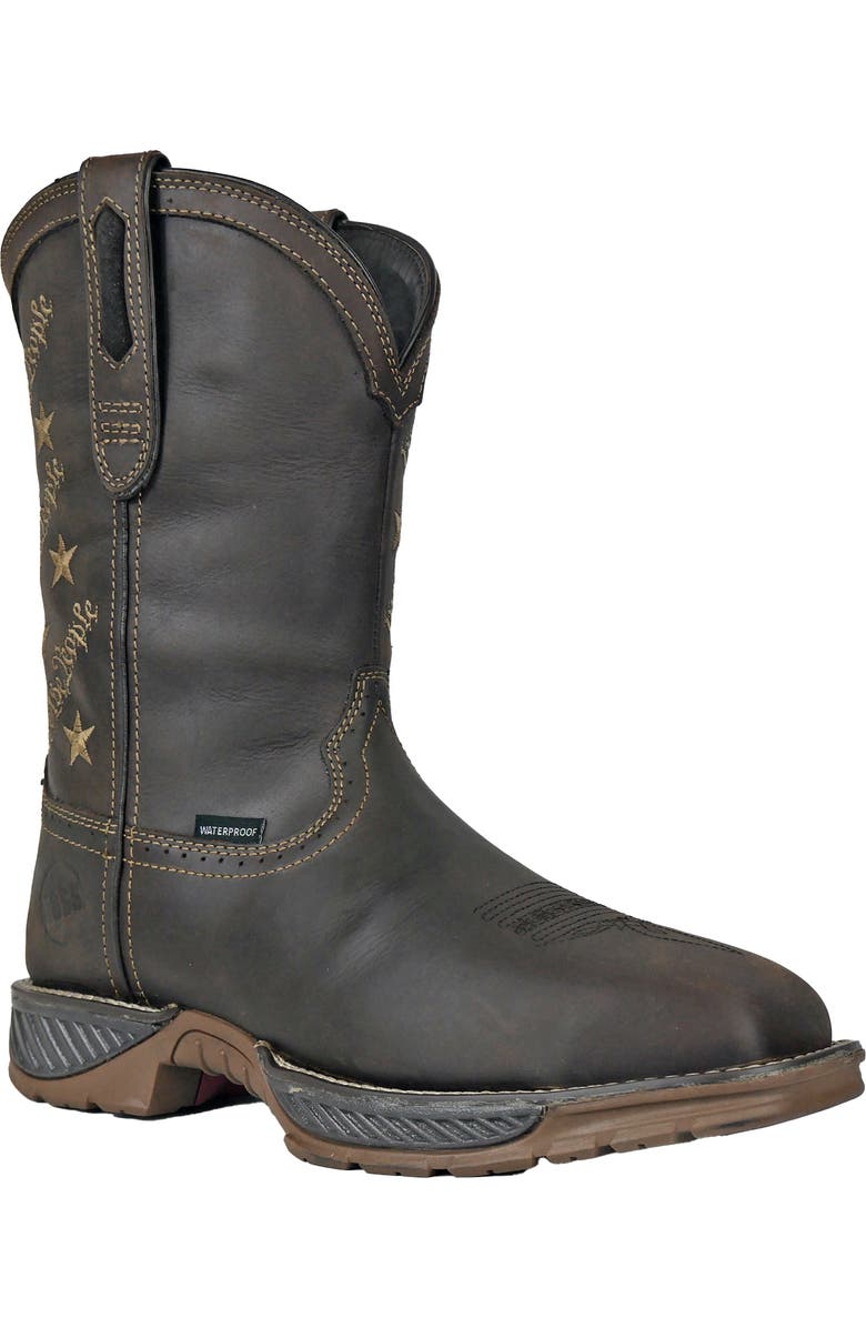 Hoss Boot Company HOSS We The People Composite Toe Western Work Boot, Main, color, Brown