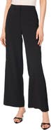 CeCe Scallop Embroidered High Waist Wide Leg Trousers