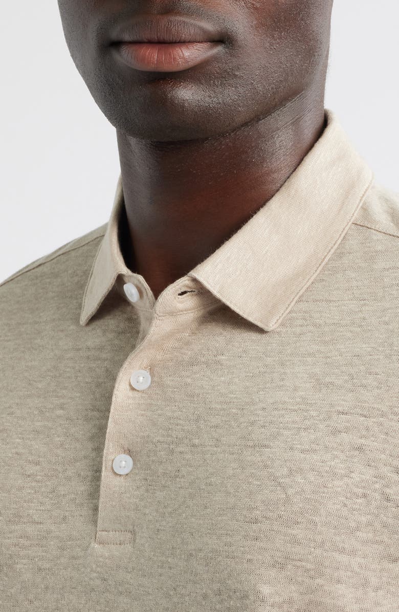 Robert Barakett Boyce Linen Polo, Alternate, color, Tan