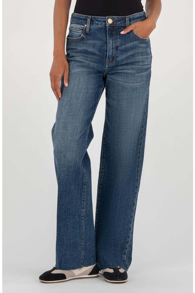 Sienna Raw Hem High Waist Relaxed Straight Leg Jeans, Main, color, WISE