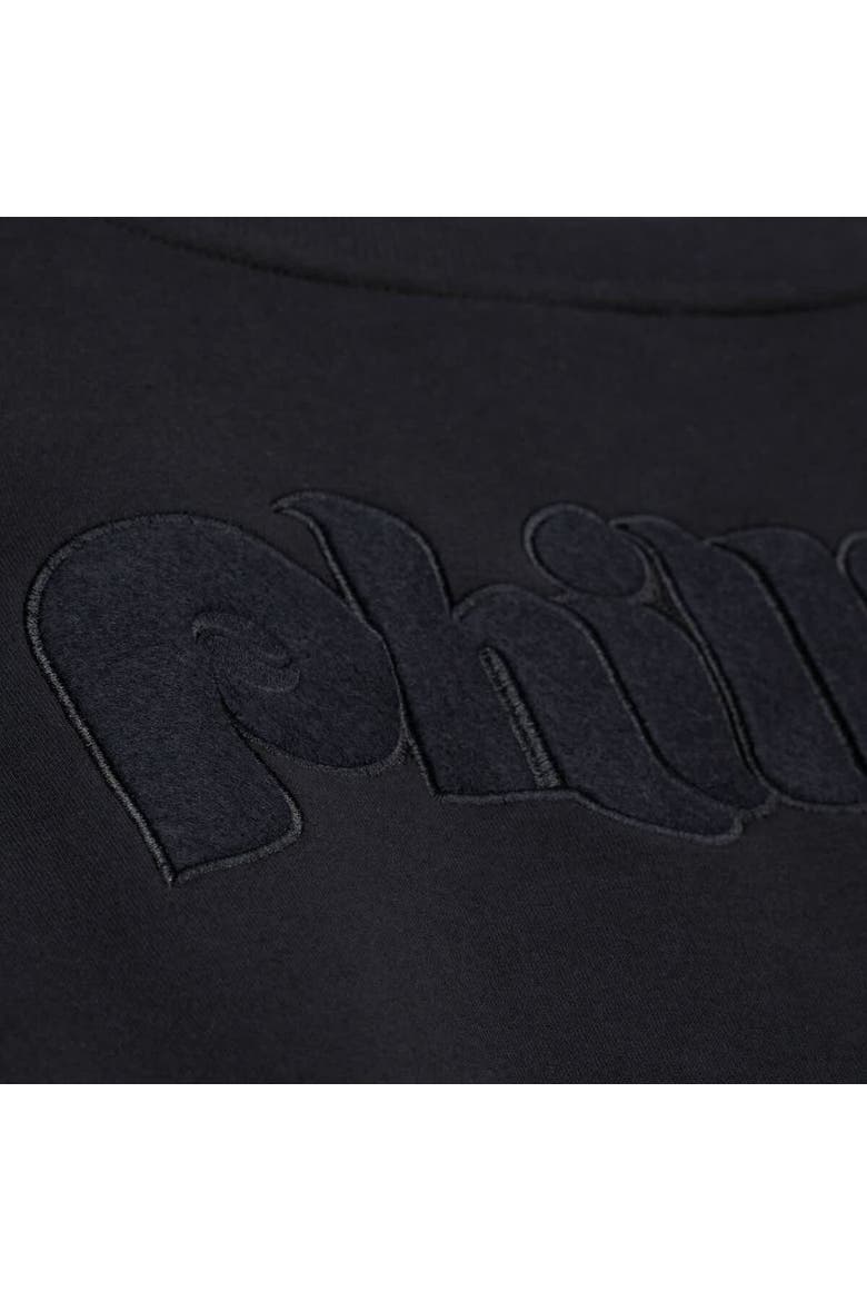 Men's Mitchell & Ness  Black Philadelphia Phillies Phantom Fleece Crewneck Sweatshirt, Alternate, color, Black