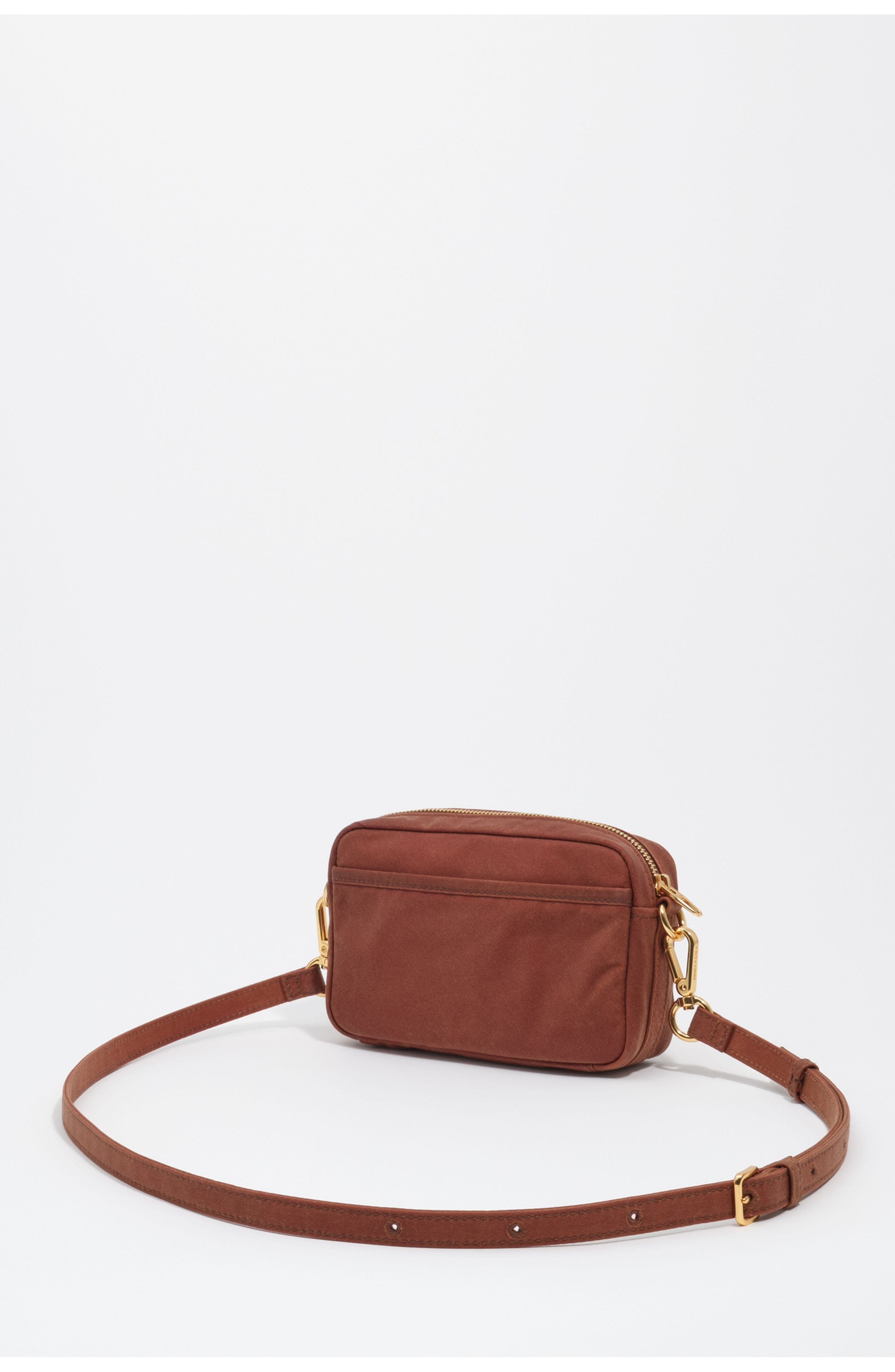 Small Coated Crossbody Bag, Alternate, color, RUST