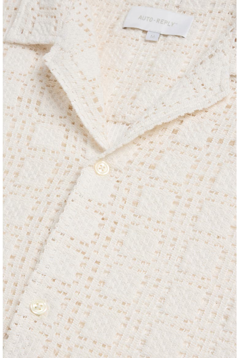 Alex Raschel Square Knit Camp Shirt, Alternate, color, CLOUD