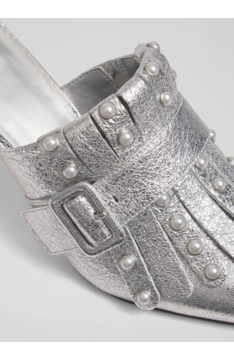 LK Bennett Studded Mule, Alternate, color, Silver