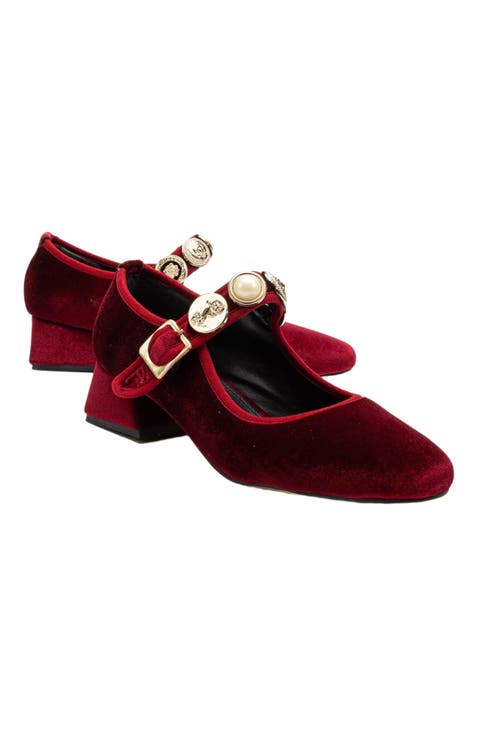 Macbeth Velvet Mary Jane Pumps