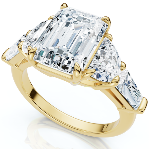 Certified 4 1/2Ct Tessa Emerald Engagement Ring 14k Gold Lab Grown