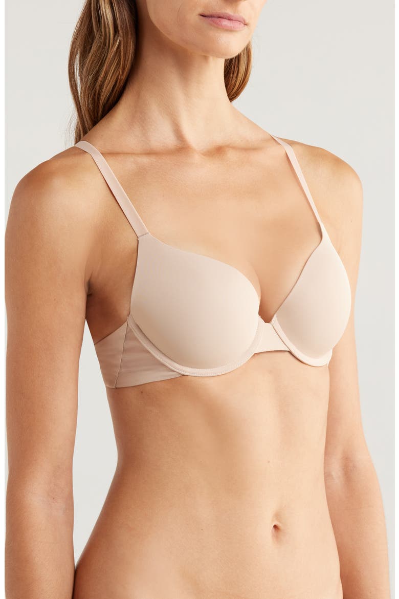 Essentiel Padded Underwire Plunge Bra, Alternate, color, PEAU ROSE