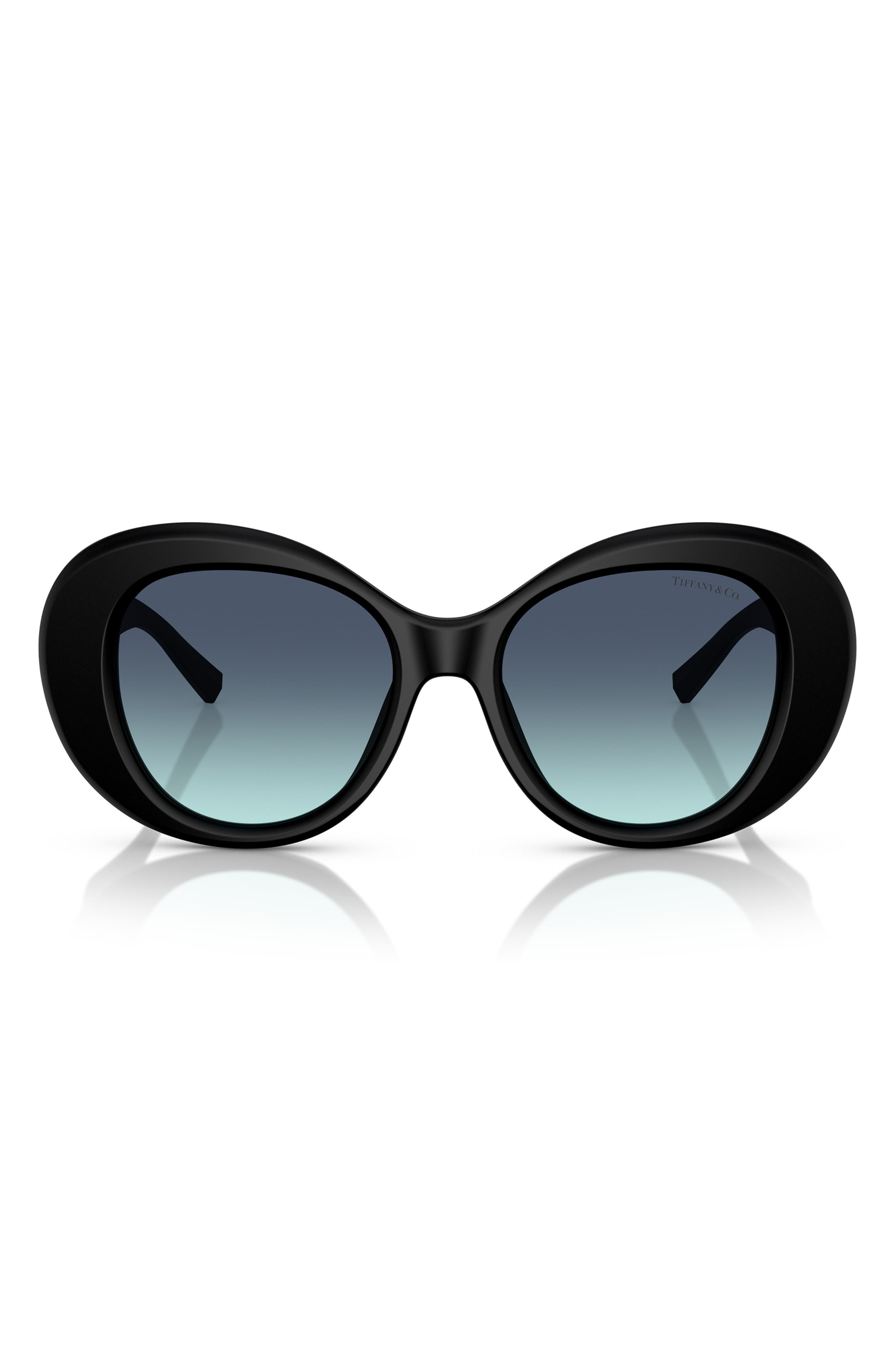 Tiffany & Co. 52mm Gradient Round Sunglasses in Matte Black 