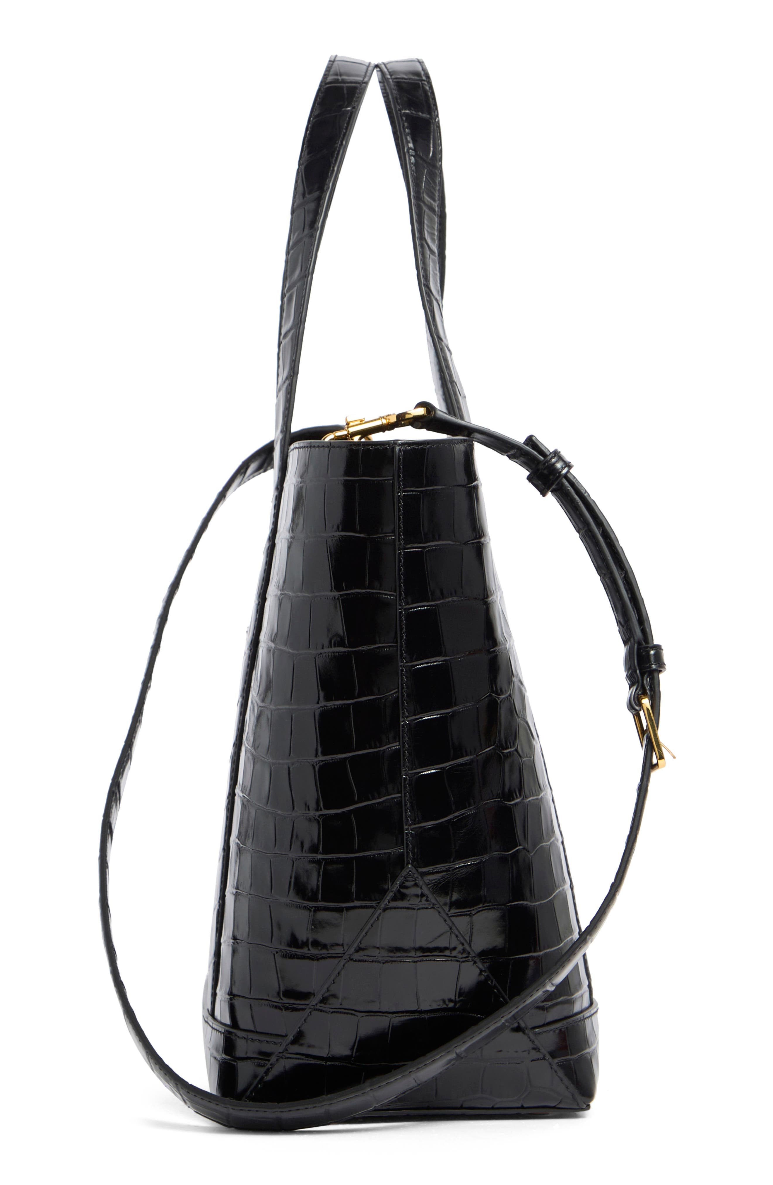Veronica Beard Goody Grand Croc Embossed Leather Tote Bag, Alternate, color, 