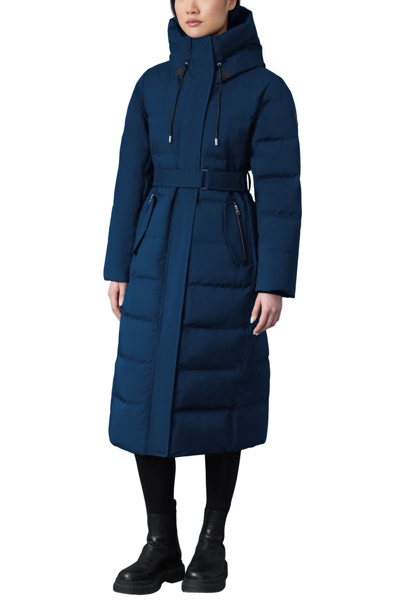 Mackage Shyla 800 Fill Power Down Coat with Removable Quilted Bib, Main, color, Navy