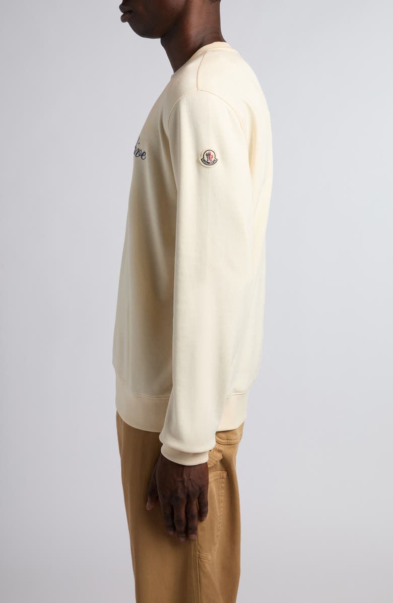 Moncler Logo Embroidered Sweatshirt, Alternate, color, Anchor Grey