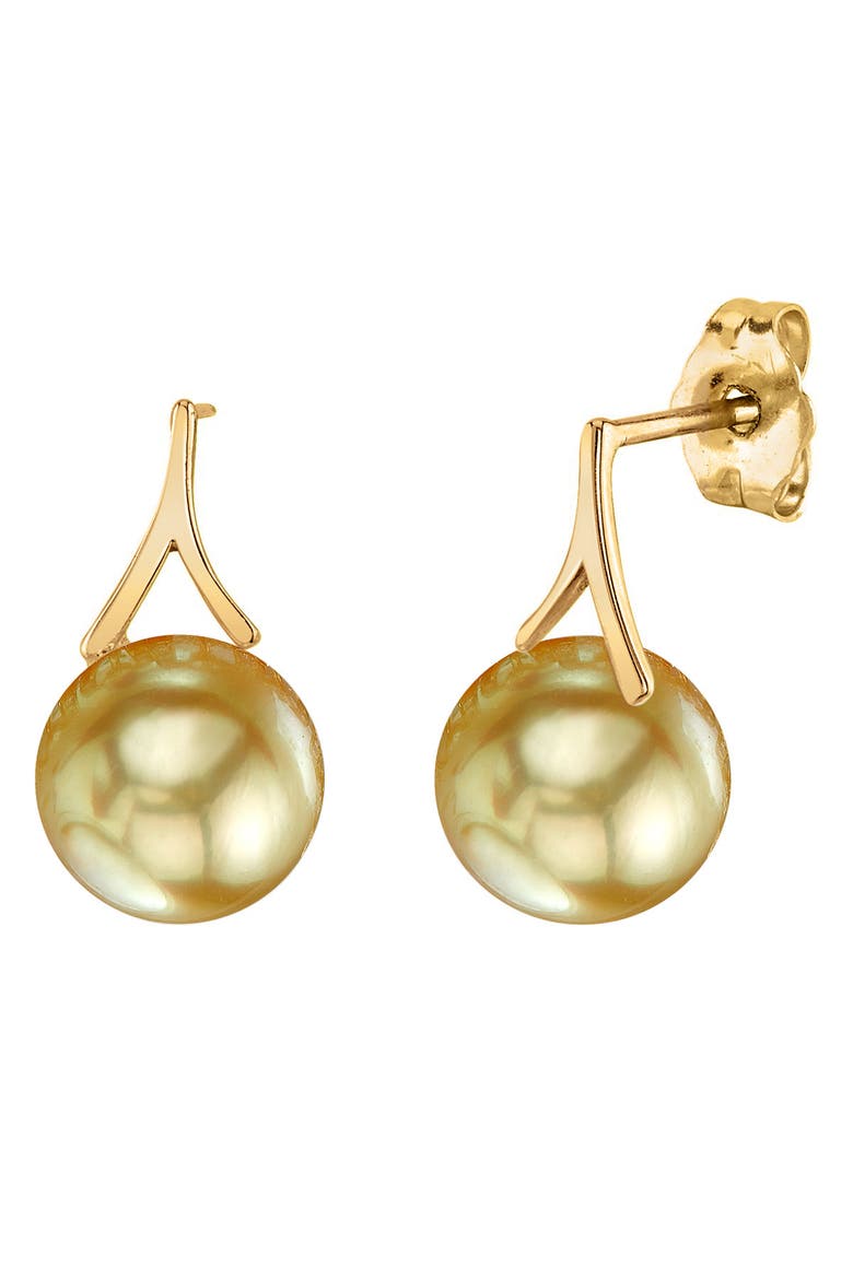 Golden Pearl Lindsey Earrings, Main, color, Yellow Gold
