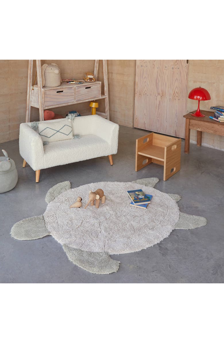 Lorena Canals Washable Rug Sea Turtle, Alternate, color, Natural, Olive