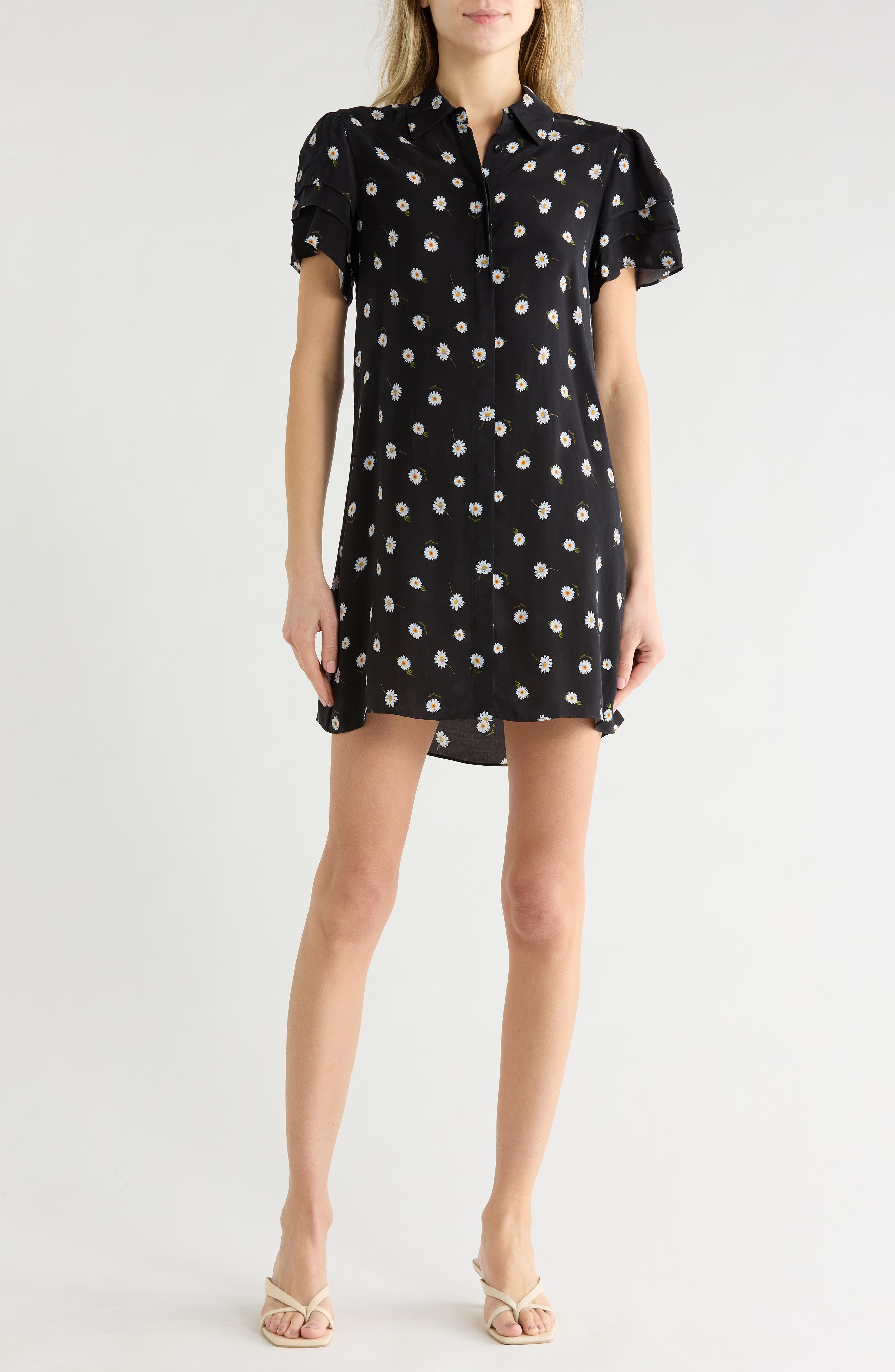 Alice + Olivia Jen Short Sleeve Shirt Dress
