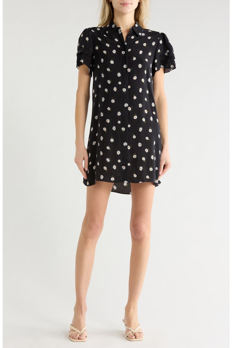 nordstrom rack shirt dress Alice + Olivia Women's Jen Short Sleeve Shirt Dress - Black