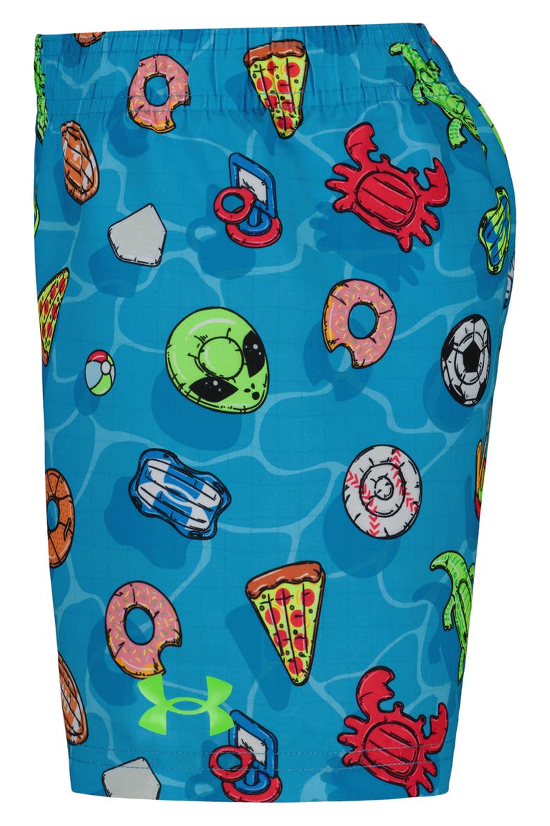 Kids' Shark Rescue Rashguard & Swim Trunks Set, Alternate, color, HYPER GREEN