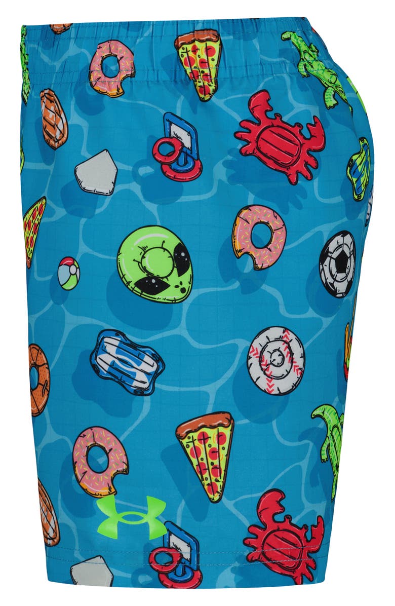 Under Armour Kids' Shark Rescue Rashguard & Swim Trunks Set, Alternate, color, Hyper Green