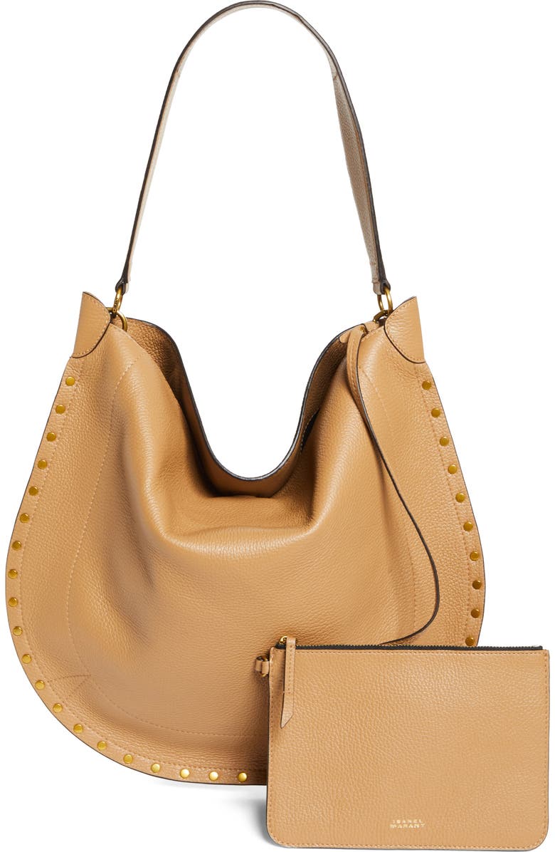 Isabel Marant Oskan Soft Leather Hobo Bag, Alternate, color, Cappuccino