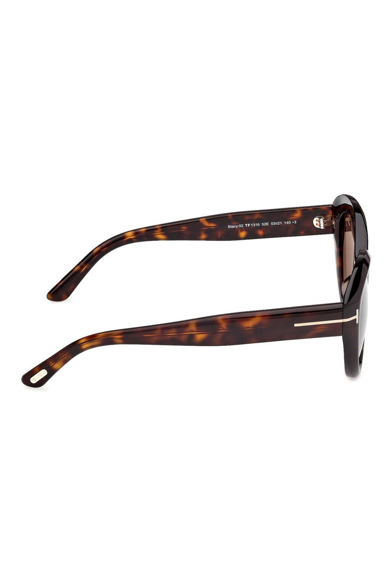 Stacy 53mm Cat Eye Sunglasses, Alternate, color, DARK HAVANA / CHOCOLATE LENS