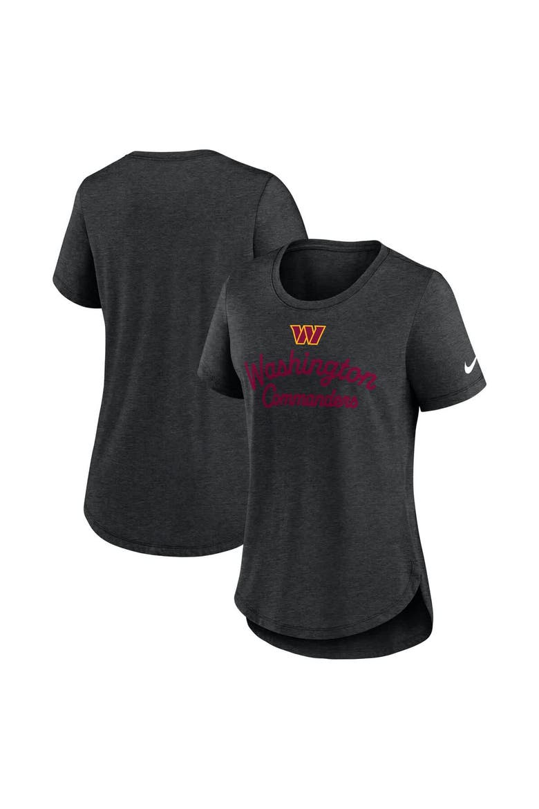 Women's Nike Black Washington Commanders Script Tri-Blend T-Shirt, Alternate, color, Black