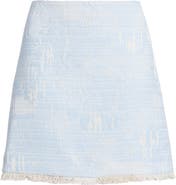 KOBI HALPERIN Fray Hem Tweed Skirt