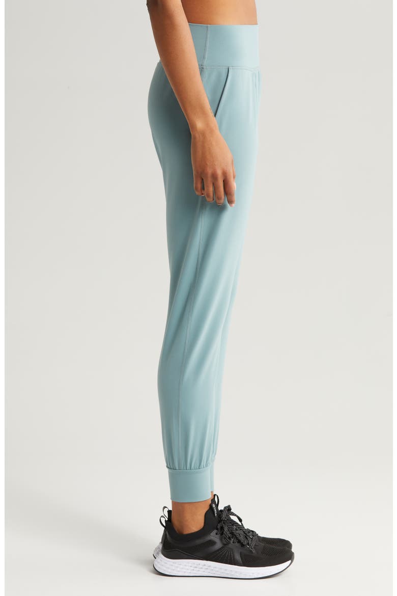 Studio Luxe High Waist Slim Joggers, Alternate, color, GREY THUNDER