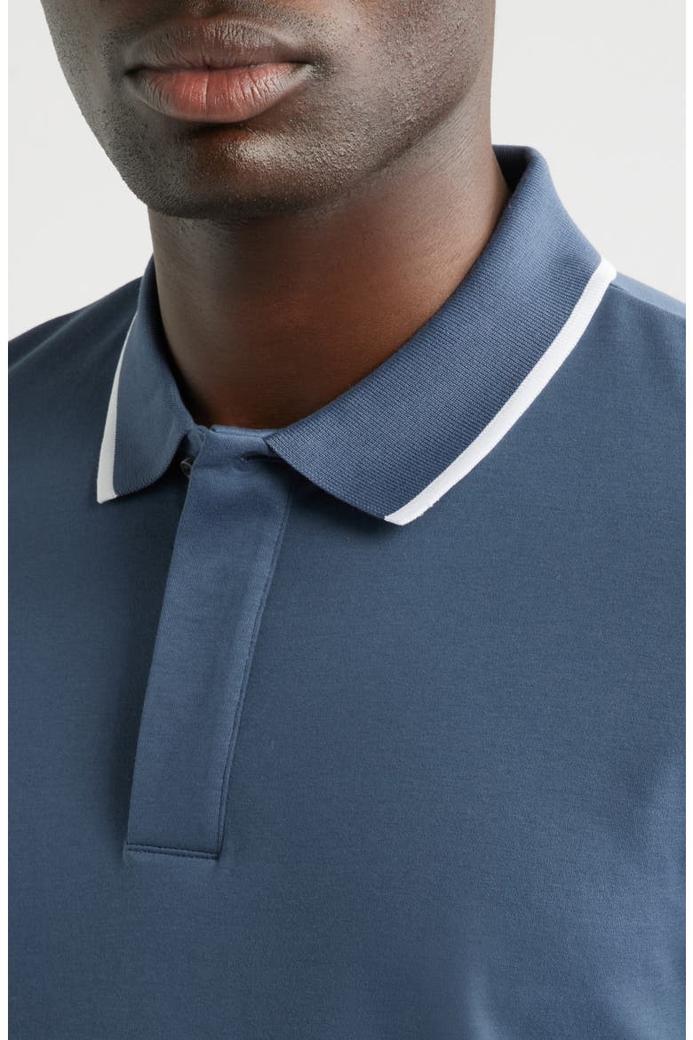 Parlay Tipped Cotton Polo, Alternate, color, OPEN BLUE