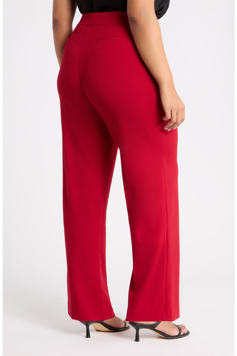 Pull-On Crepe Straight Leg Pants, Alternate, color, VERMILLION