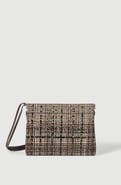 Brunello Cucinelli Pouch bag in water-resistant checked alpaca and wool with dazzling degradé embroidery