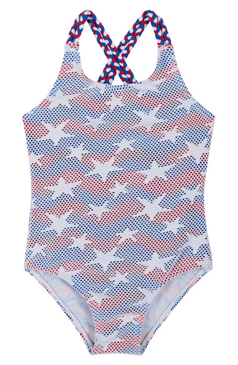 Kids' Mesh Overlay One-Piece Swimsuit (Toddler)