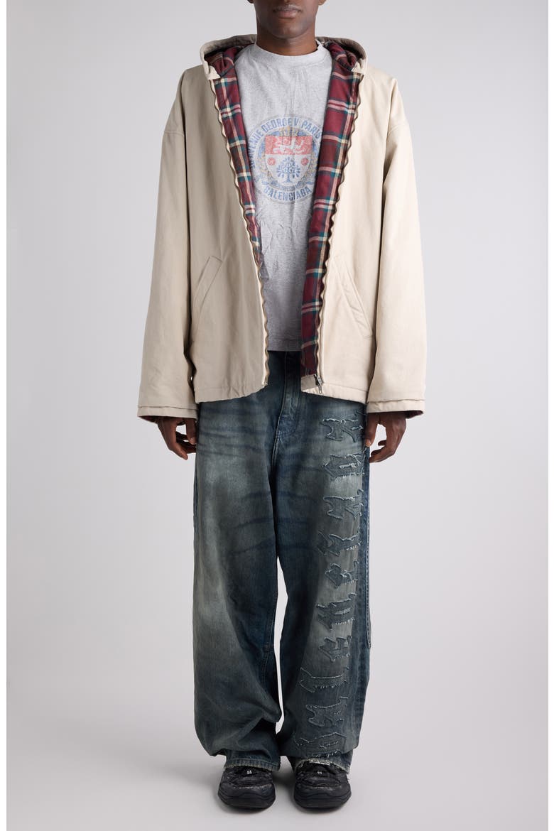 Cotton Blend Hooded Jacket, Alternate, color, 9710 LIGHT BEIGE